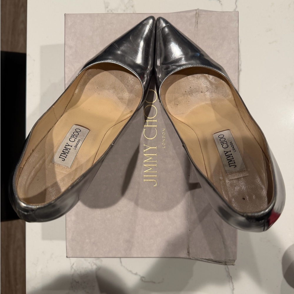 Jimmy Choo Mirror Leather Abel Heels